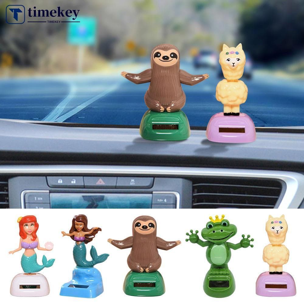 TIMEKEY Ornamento De Carro Boneca De Balanço Acessórios Interiores De Automóveis Brinquedo De Energia Solar Balançando A