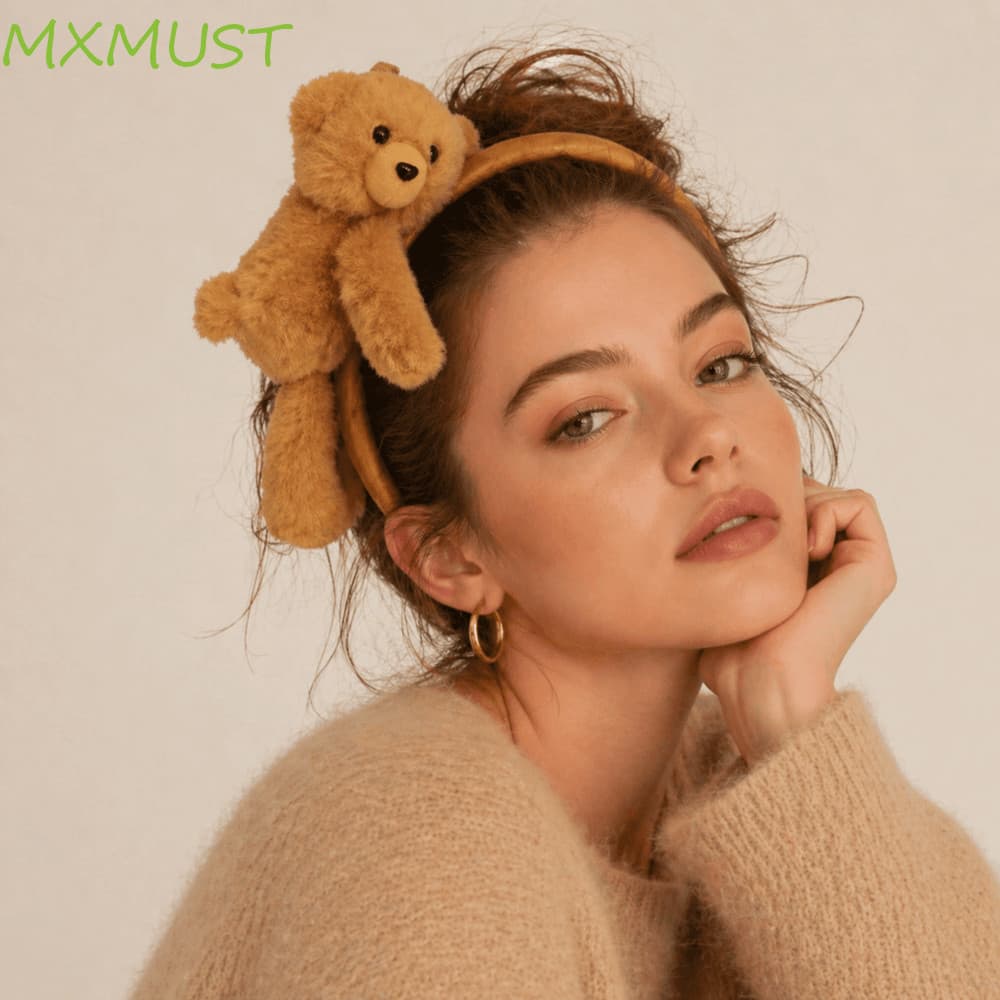 MXMUST Garra De Cabelo De Pelúcia De Desenho Animado , Lindo Prendedor Urso Versátil , Acessórios Fofos E Elegantes Para