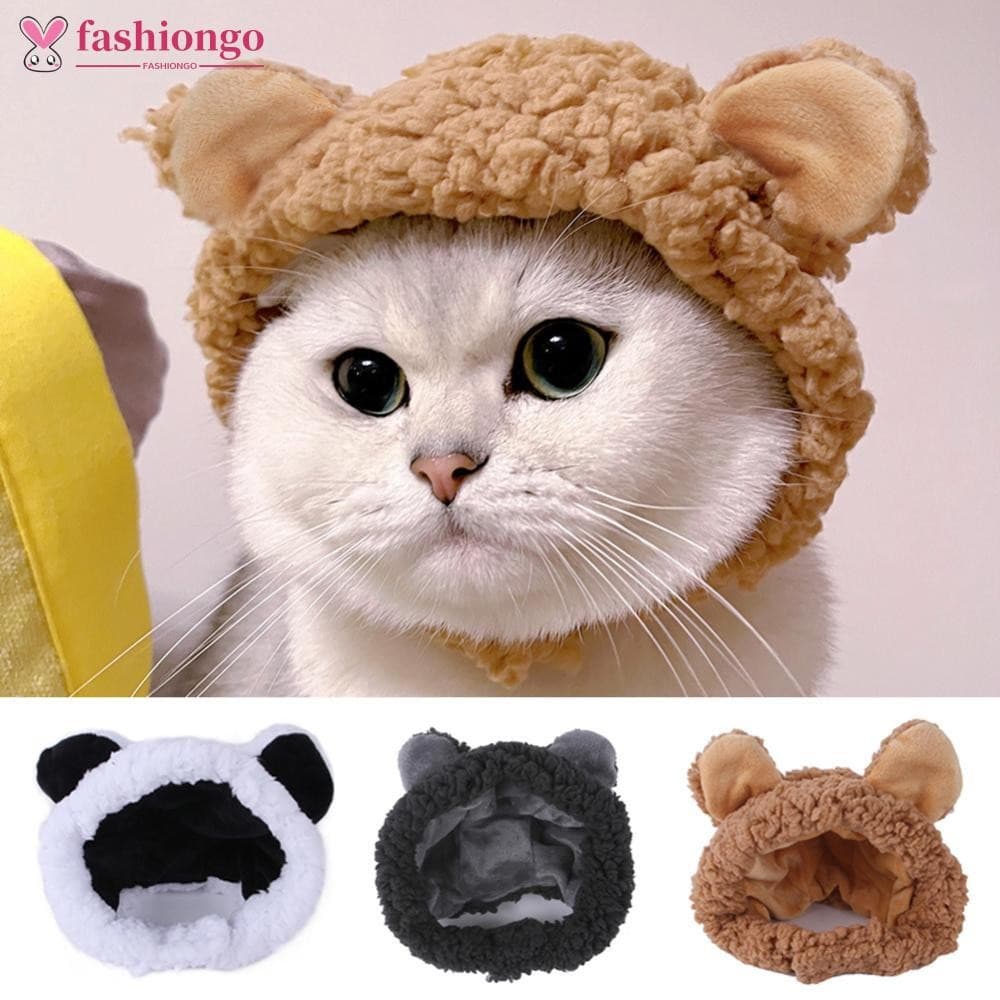 FASHIONGO Bonito Animal De Estimação Urso Chapéu Cães Gatinho Inverno Boné Pet De Halloween Engraçado Traje Decoração Ac