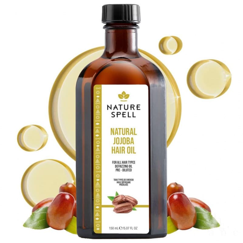 Óleo de Jojoba NatureSpell, óleo capilar pré-diluído, promove o crescimento do cabelo, auxilia em casos de cabelo seco e