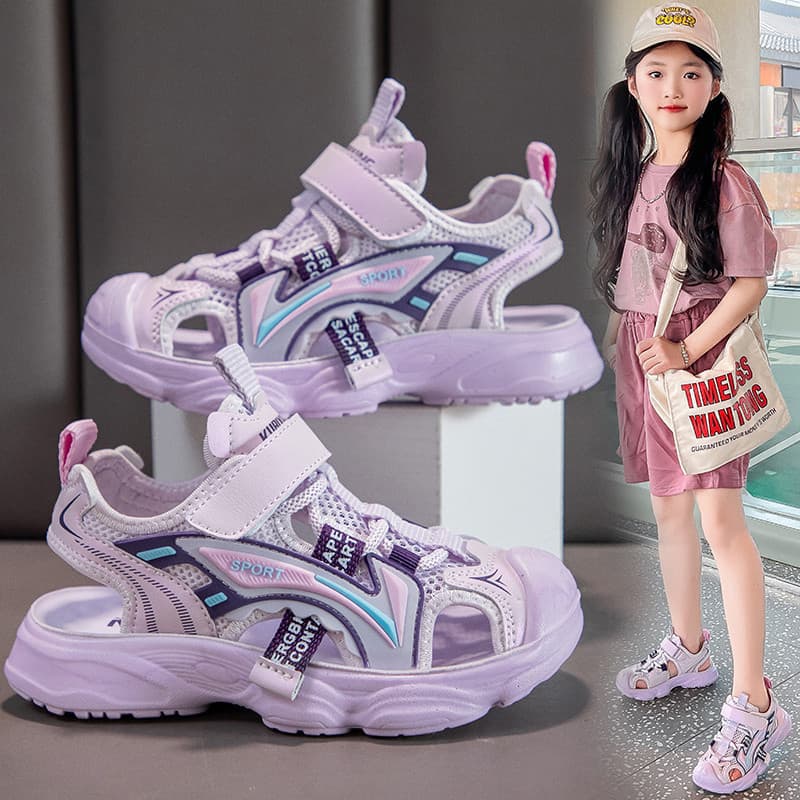 Crianças sapatos meninas sandálias 2026 novo estilo verão malha respirável oco sapatos de malha das crianças meninas pra
