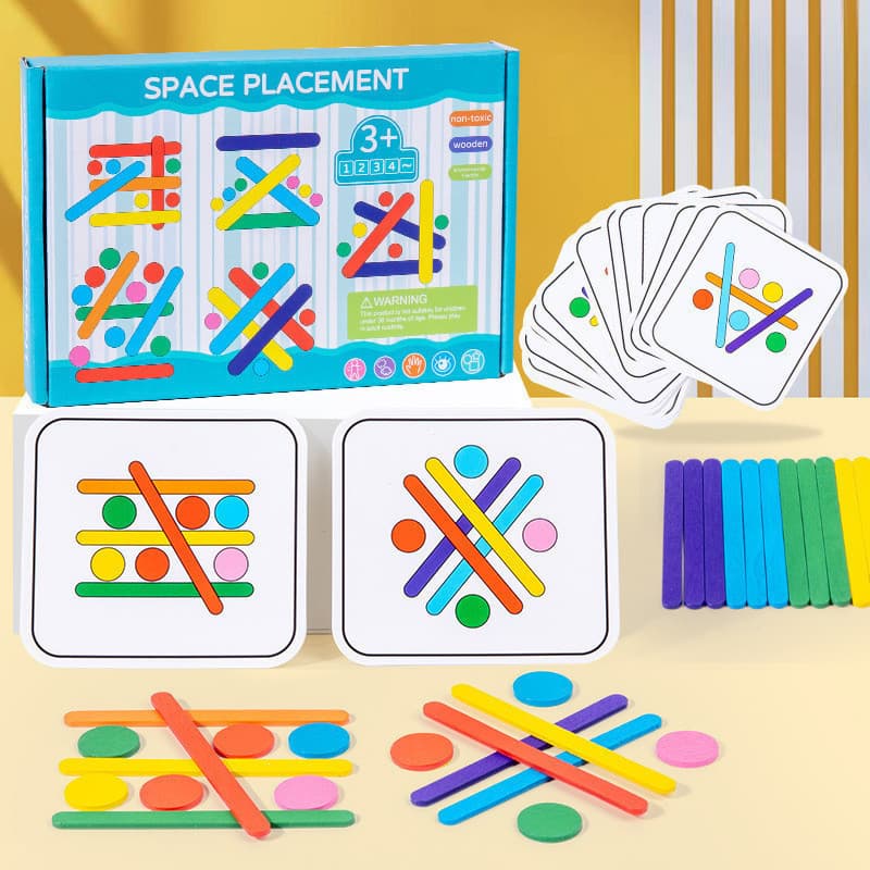 Crianças Arco-Íris Vara Quebra-Cabeça Brinquedos Cor Sensorial Pensamento Lógico Jogos De Correspondência