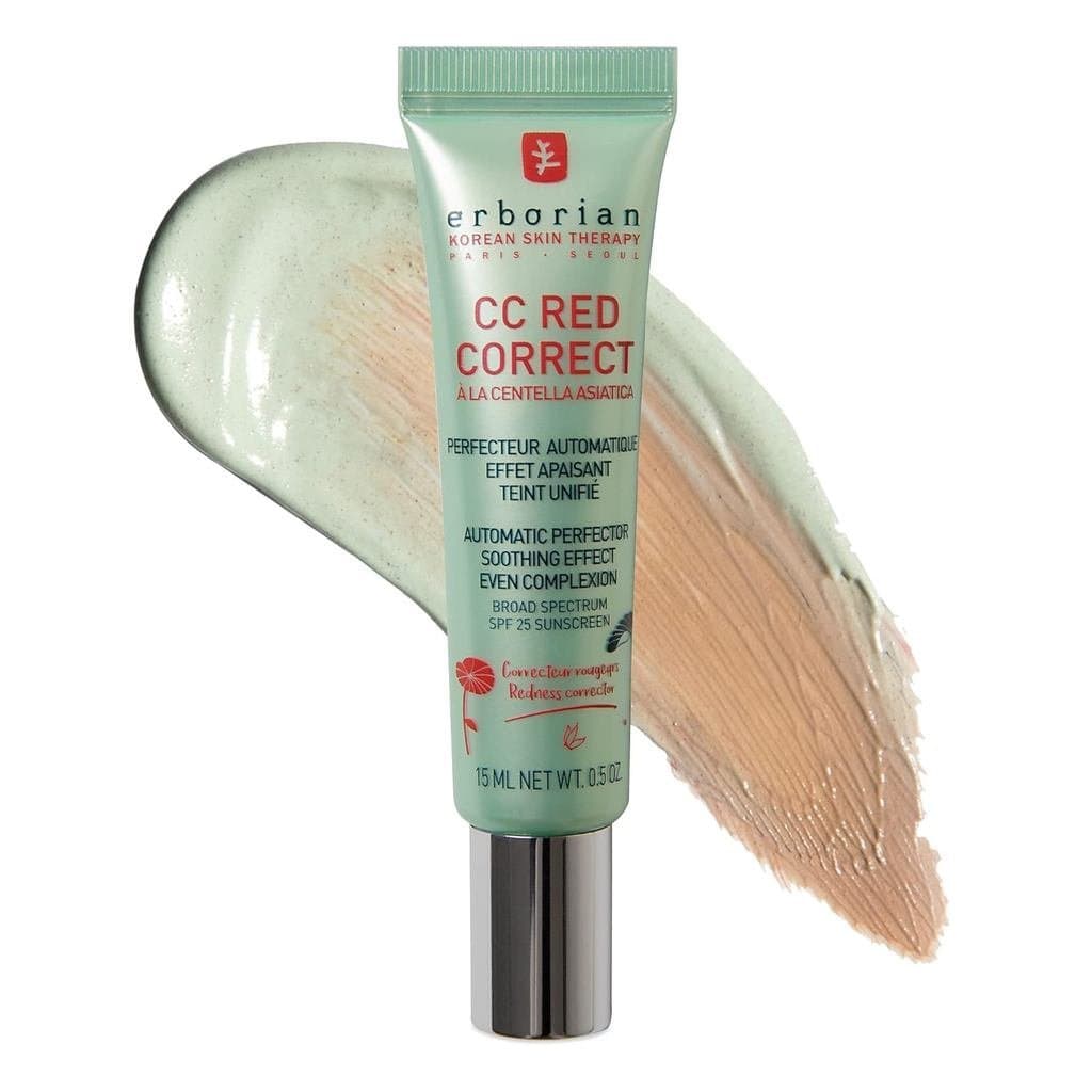 Erborian CC Corretor de Vermelhidão SPF25, Neutraliza a Vermelhidão, Acalma, Leve, Primer Perfeitor de Tom, Cuidados Cor