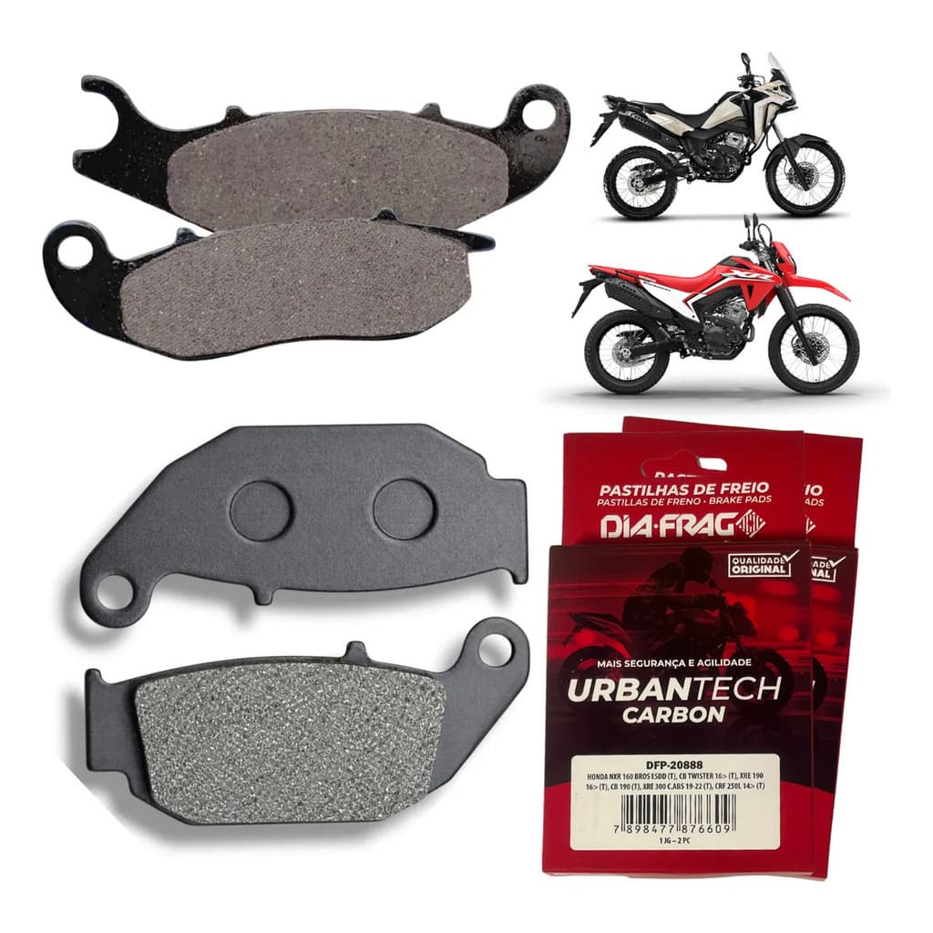 Kit Pastilha Dianteira + Pastilha Traseira Sahara 300 Tornado 300 2024 2025 2026