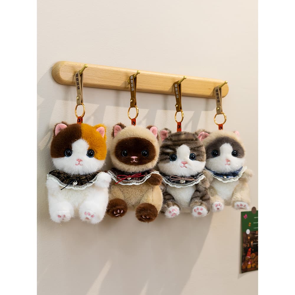 Bonito gato boneca pingente de pelúcia chaveiro saco pingente aromaterapia partículas pequeno Animal boneca presente