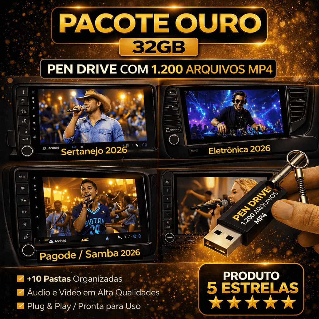 Pen Drive Automotivo 32GB 1.200 MAIS ATUALIZADO 2026
