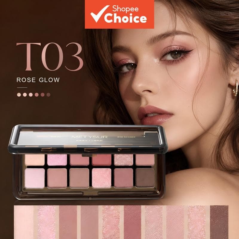 METYSUR Paleta de Sombras Cosmic Nebula com 12 Tonalidades, Acabamento Matte e Shimmer, Fácil de Esfumar, Sem Vincos,