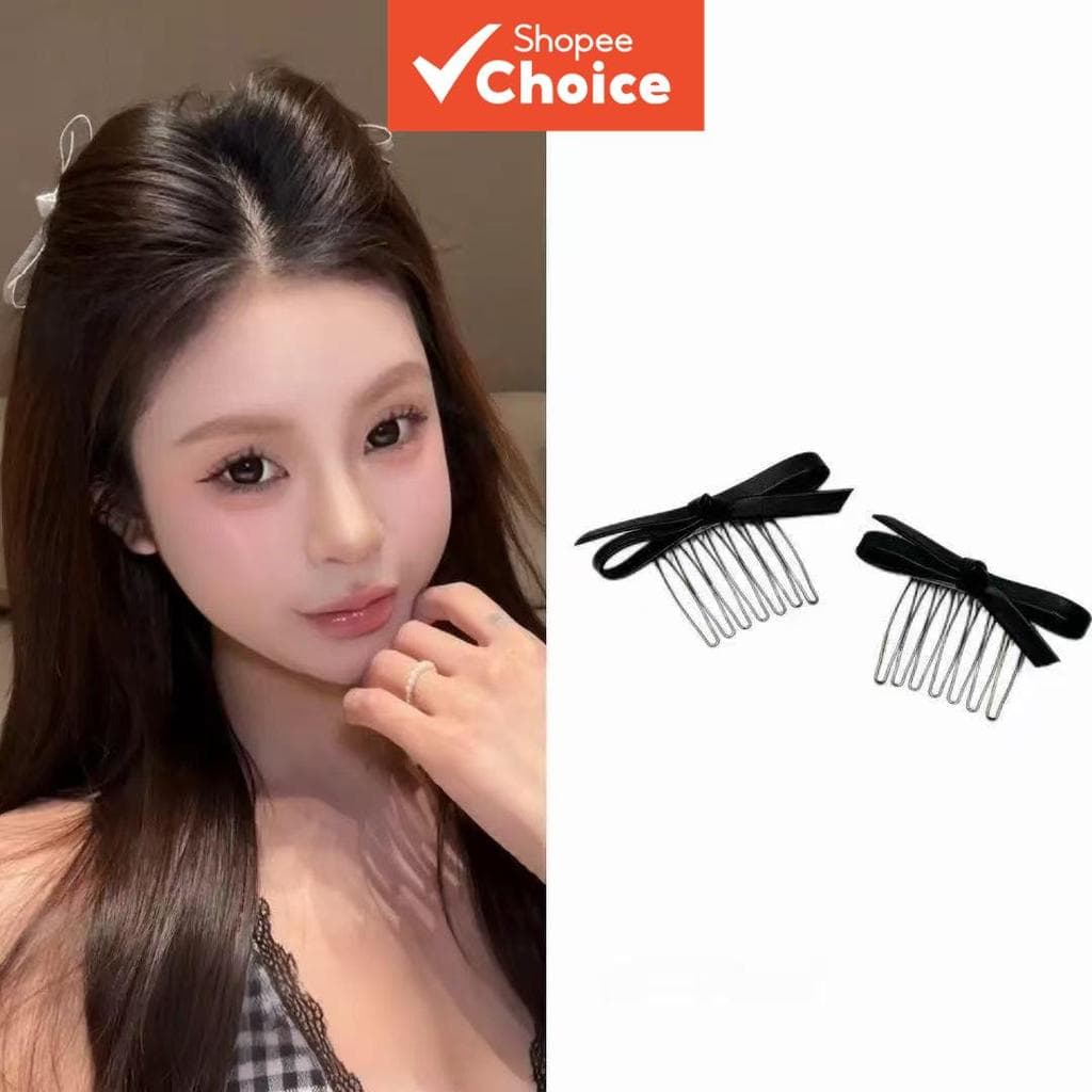 Conjunto De Pente De Cabelo Com Laço De Princesa – 4 Peças De Alto Volume Bang Lift Elegante Acessórios De Estilo De Rab