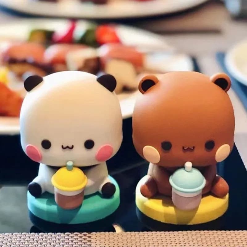 Bubu Yiers Figura Brinquedos Panda Dudu Ação Kawaii Modelo Colecionável Doll Toys Car Decoração
