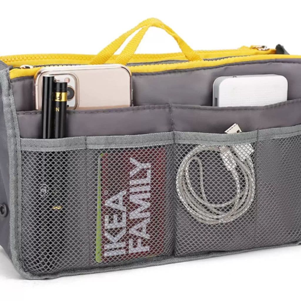 Saco de malha forro Ultra-leve saco cosmético feminino de cosméticos armazenamento grande bolsa pequena sacola
