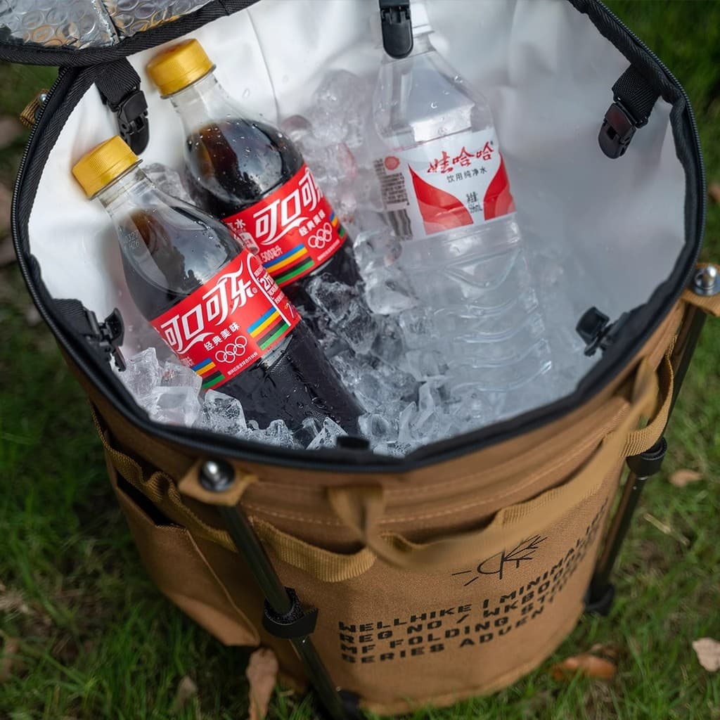 Balde de gelo dobrável estilo tático ao ar livre Balde de arrumação para manter o calor e manter cubos de gelo frescos B