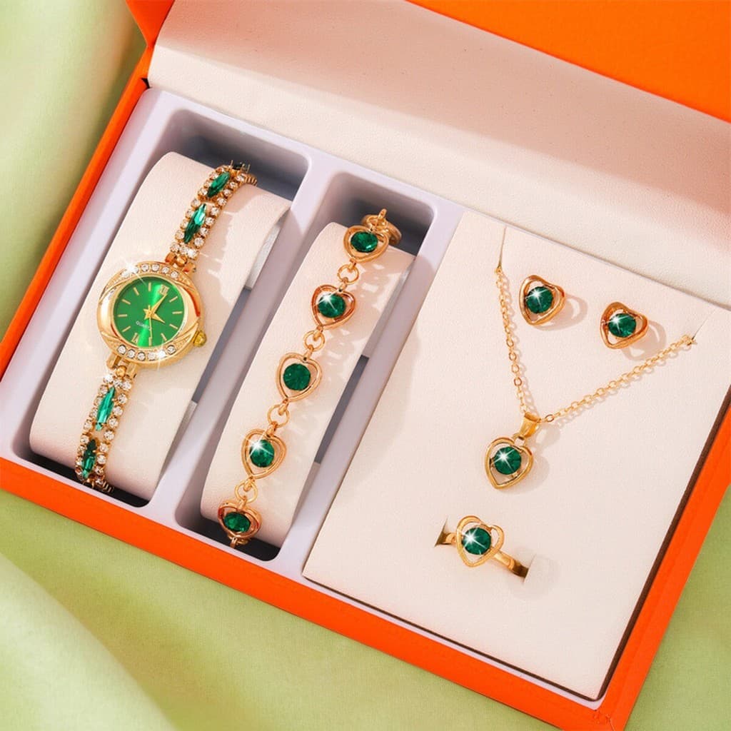 Relógio de pulso novo estilo relógio feminino luz luxo nicho High-End elegante celebridade pulseira colar cinco @-
