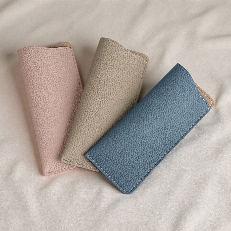 Bolsa de óculos de couro genuíno genuíno portátil primeira camada de couro macio óculos de sol caso protetor simples mod