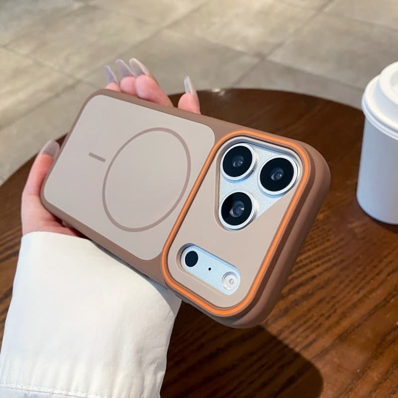 Capa De Telefone Magnética Fantasma Fosca Com Grande Janela De Dois Tons Adequada Para iPhone 11 12 13 14 15 16 17 Pro M