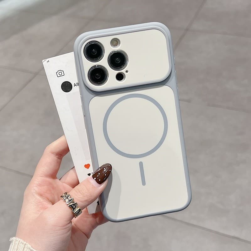 Capa De Telefone Magnética De Couro Fosco Com Grande Janela De Duas Cores , Ajuste Premium Para iPhone 13 14 15 16 17 Pr