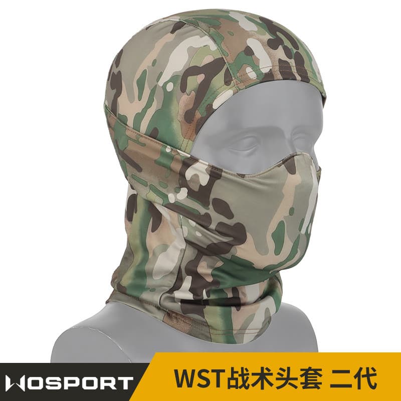 WoSporT WST Capacete tático de segunda geração Máscara de Silicone Proteção facial Camuflagem Equitação Protetor solar C
