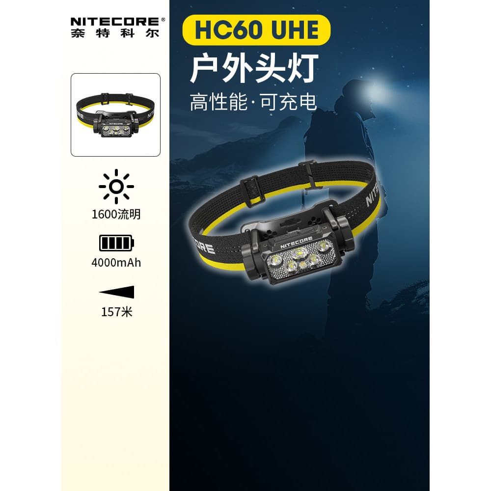 Nitecore nitecore HC60UHE Farol Montanhismo Ao Ar Livre Recarregável Iluminação Forte Carro-chefe Oficial