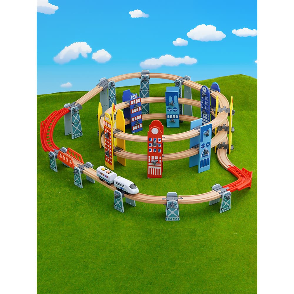 Bebê infantil crianças pista simples carro elétrico brinquedo cena anel ponte educacional meninos meninas presentes de a