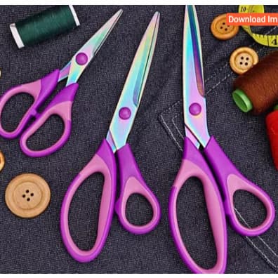 Kit Tesoura De Titânio Profissional 3 Unidades