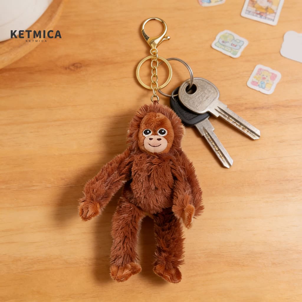 Emotional Support Keychain Stuffed Monkey Cute Plush Soft Keyring with Long Arms – Adorable Hanging Doll for Bags Back