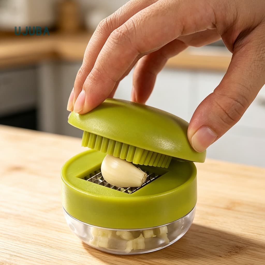 Picador Rápido De Alho Ujb , Manual De Vegetais Com Lâmina De Aço Inoxidável Para Cozinhar Ao Ar Livre
