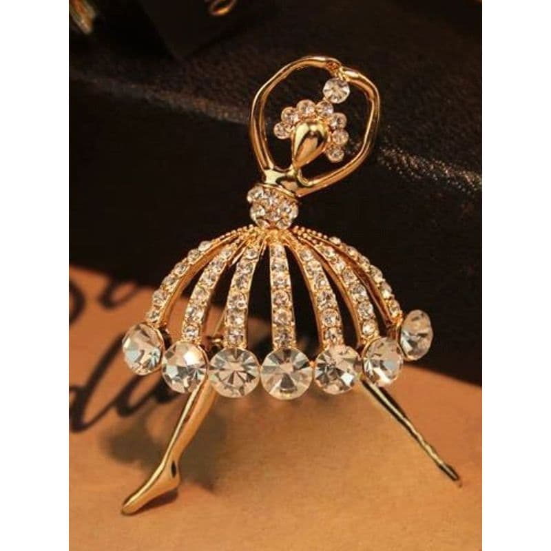 Clássico cheio de diamante Ballet dançarino broche Corsage lenço de seda fivela colar fivela Casual profissional Wear ac