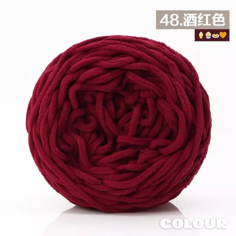 Fio de gelo lã grossa tricotado à mão vinho bola de lã vermelha diy crochê gancho chinelos cachecol Material de auto-tri