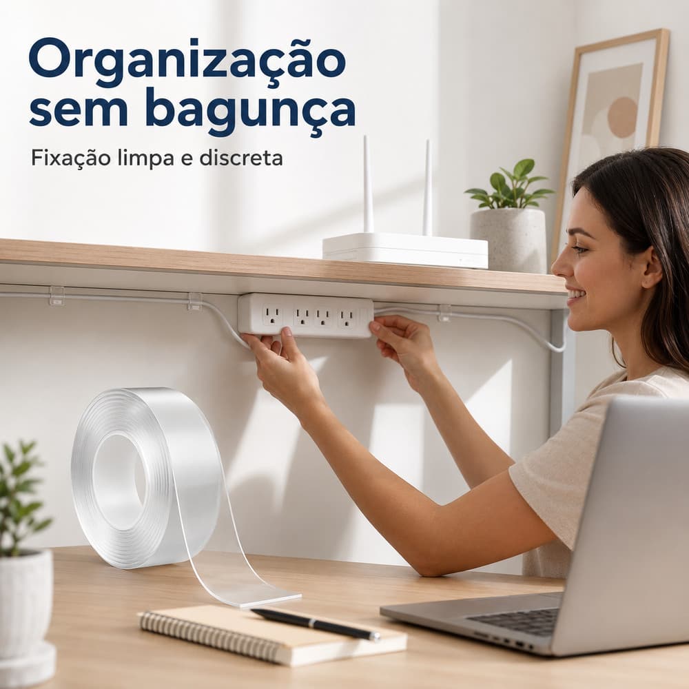 Fita Nano Mágica Dupla Face 3m Lavável Cola Tudo