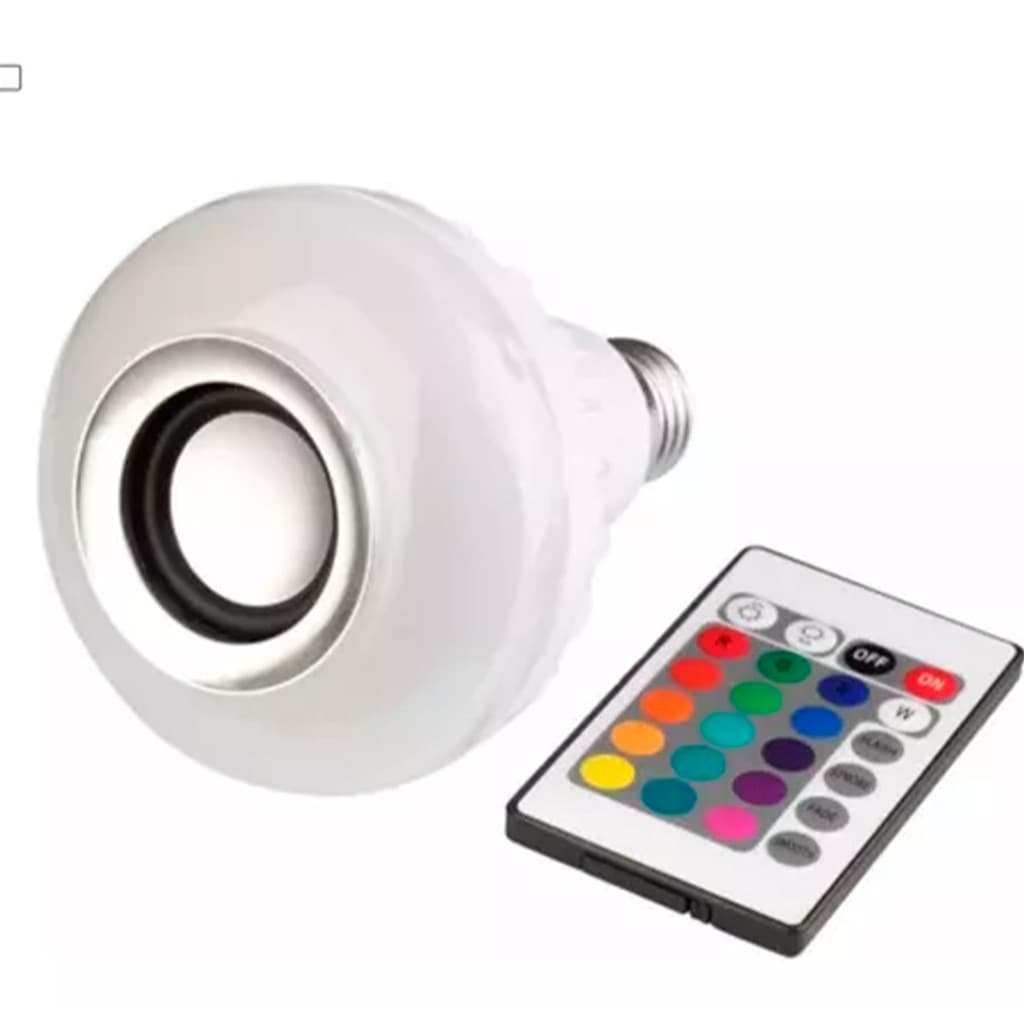 Lampada Bluetooth Luz Rgb Música Caixinha Som C/ Controle