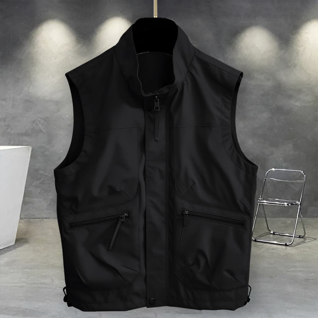 Primavera verão moda novo estilo colete jaqueta masculina versão coreana Street wear Casual All-Match ferramentas bolso
