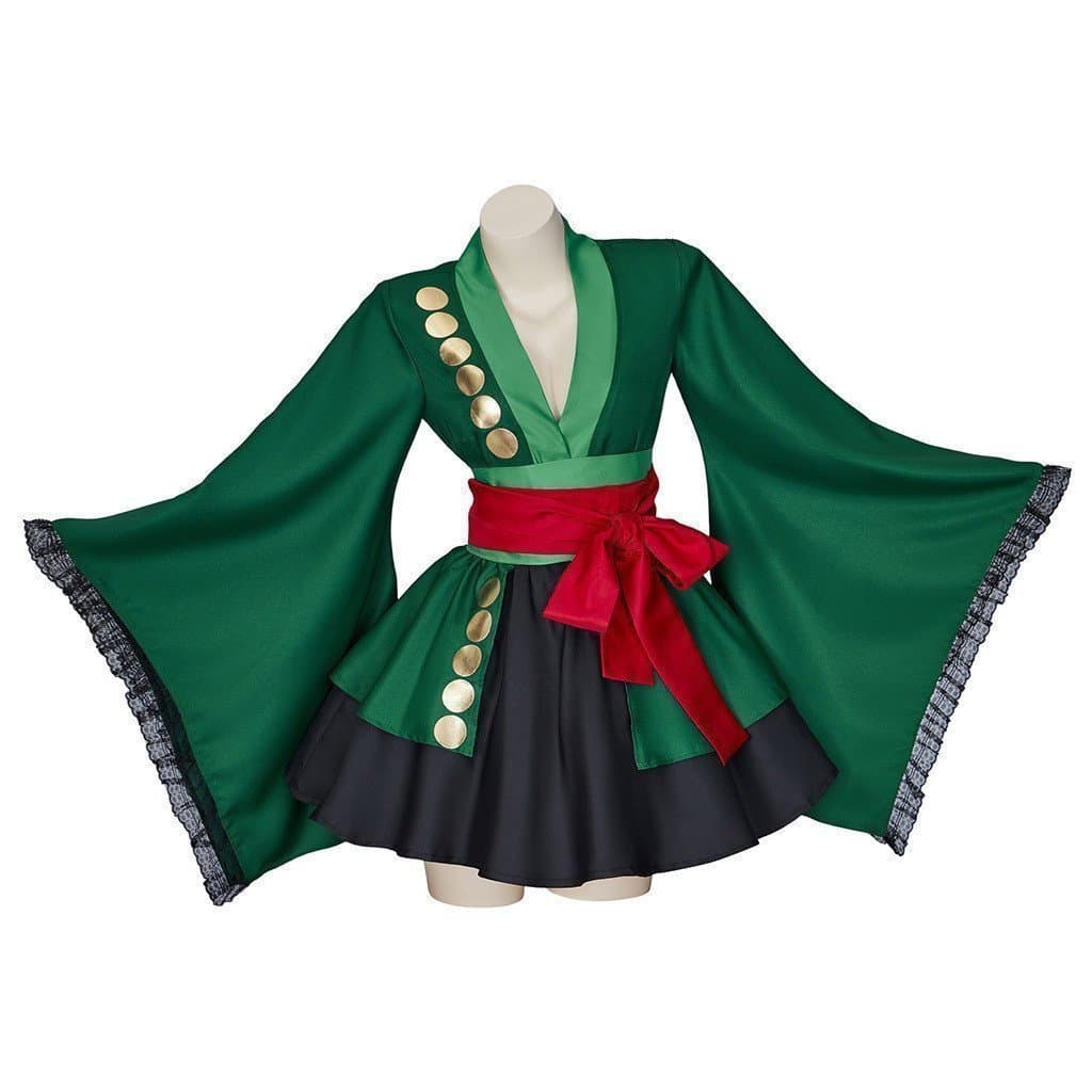 Fantasia de Cosplay do Zoro de One Piece, Kimono de Mudança de Gênero do Zoro, Saia do Zoro Dois Anos Depois, Chapéu do