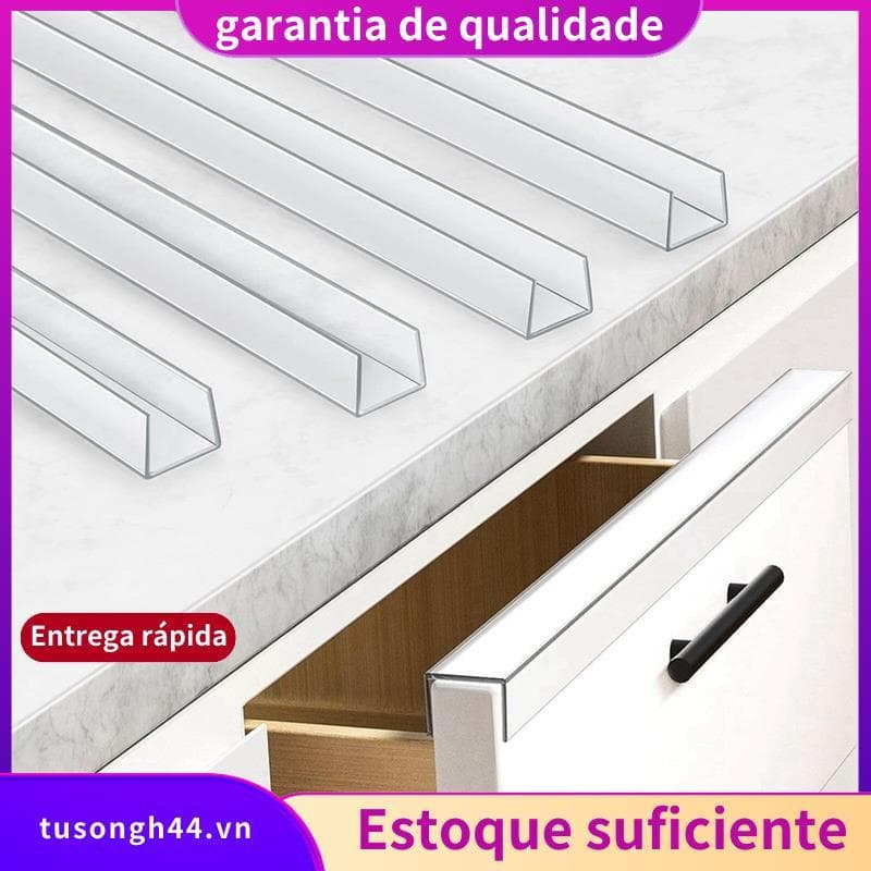 Protetor De Porta De Armário De 4 Unidades Protetores De Borda De Gabinete De PVC Transparente De 17.5 " Para Armários D