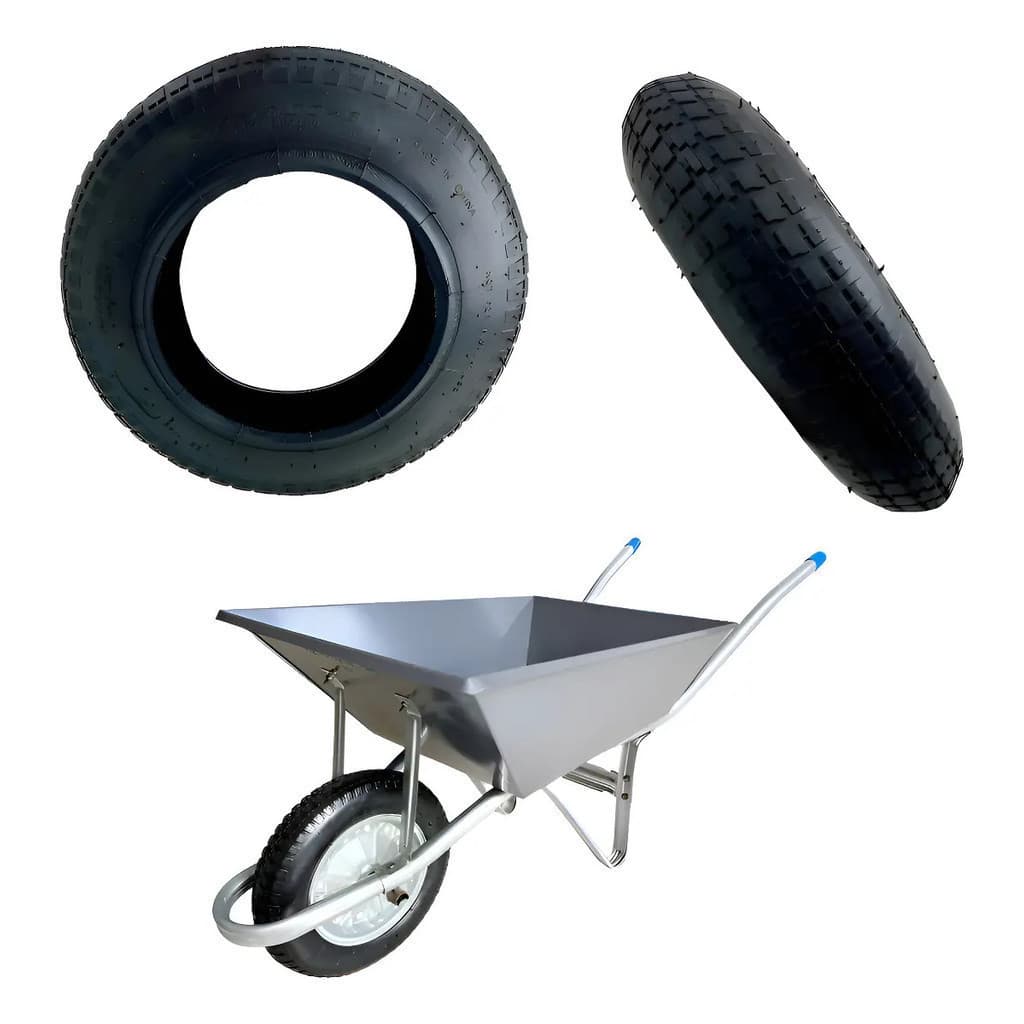 Kit Pneu E Câmara De Ar 3.25-8 Para Carrinho De Mão Melhor!