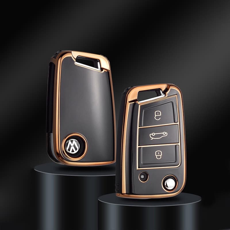 Capa para Chave de Carro VW Volkswagen Golf 7 MK7 Tiguan MK2 Ateca Leon FR 2 Ibiza Skoda Octavia Acessórios para Chave R