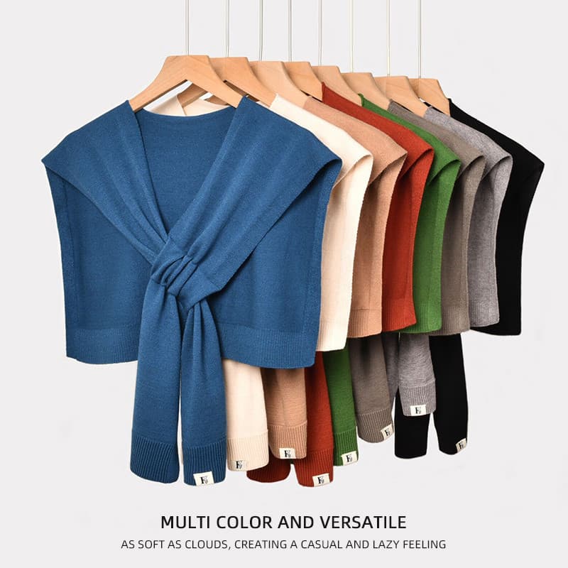 Azul malha perfurada xale feminino exterior combinando camisa cor sólida Cardigan primavera outono escritório protetor d