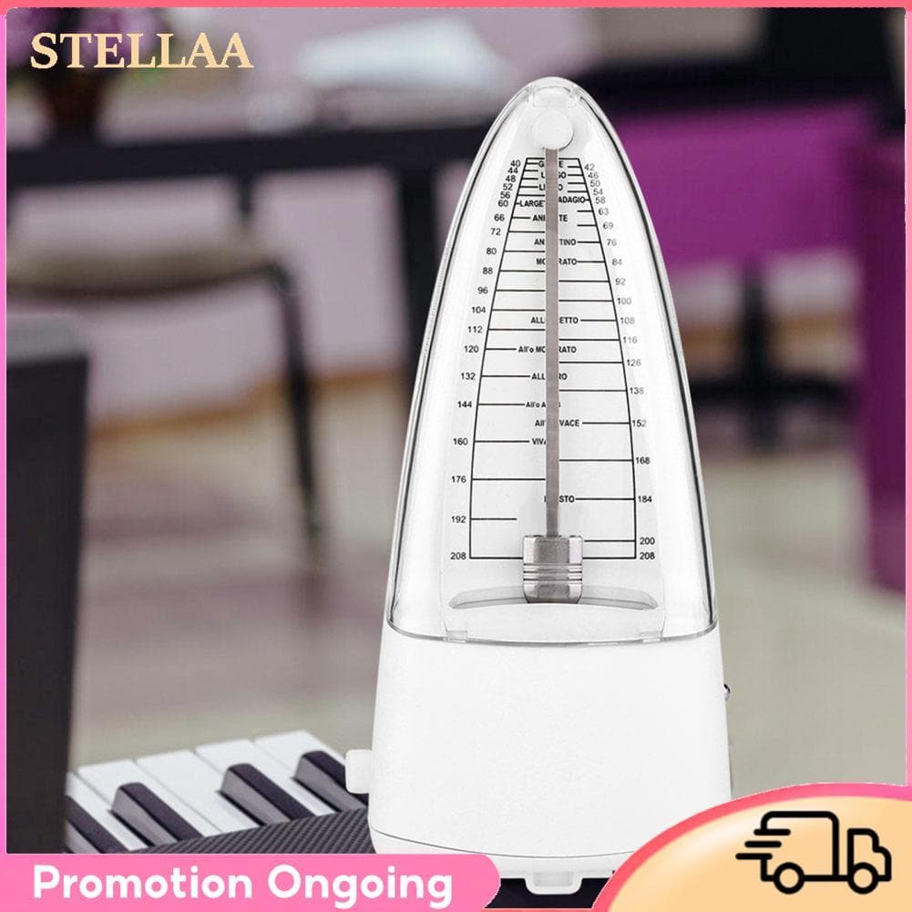 Stellaa Caixa de metrônomo swing pequena 40-208bmp desktop para piano guitarra acessório musical (branco)