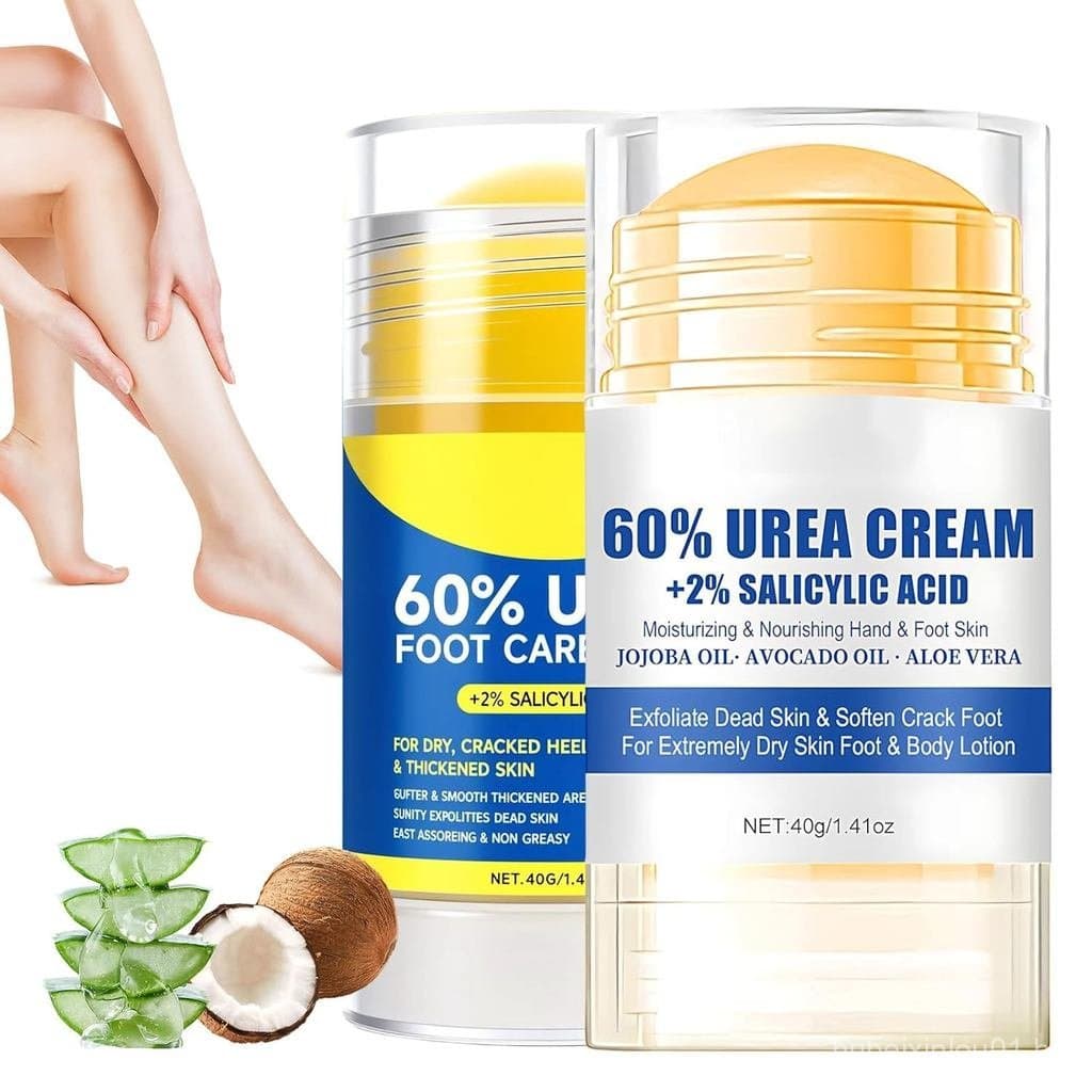 2 unidades de Creme Hidratante e Anti-Rachaduras para os Pés com 60% de Ureia, Creme para os Pés Hidratante e Alivia Rac