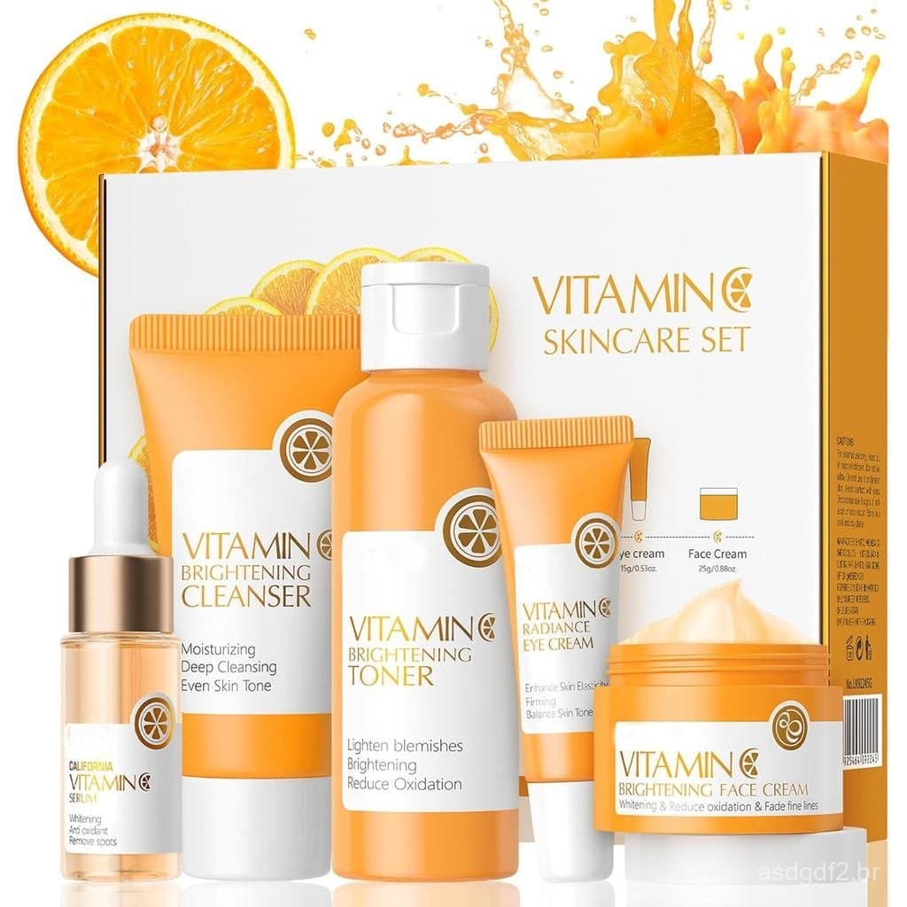 Conjunto de Presentes para Cuidados com a Pele do Rosto Hidratante para Mulheres e Meninas (Vitamina C)