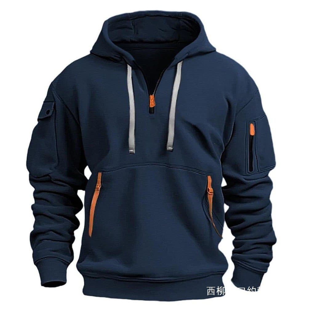2026 moletom masculino transfronteiriço com capuz Multi-bolso primavera outono moletom masculino esportivo Casual moleto