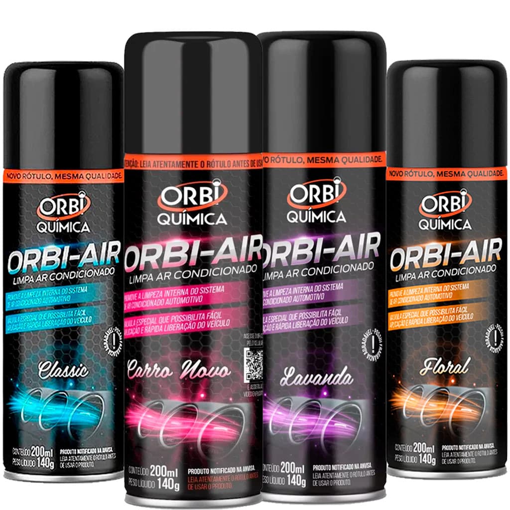Limpa Ar Condicionado Higienizador Orbi Air Spray 200ml Para Carros Caminhonetes Automoveis