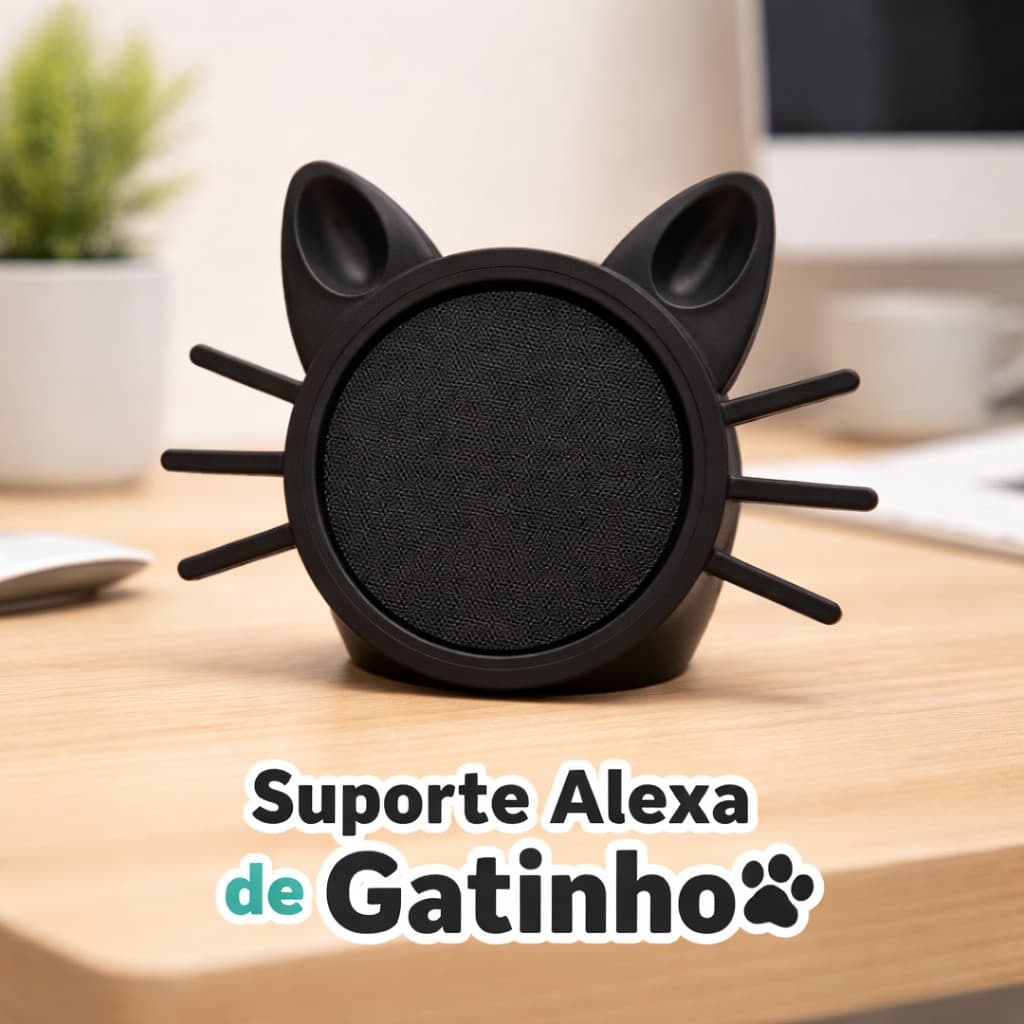 Suporte Personalizado Alexa de Gatinho Suporte Divertido Modelo Echo Dot