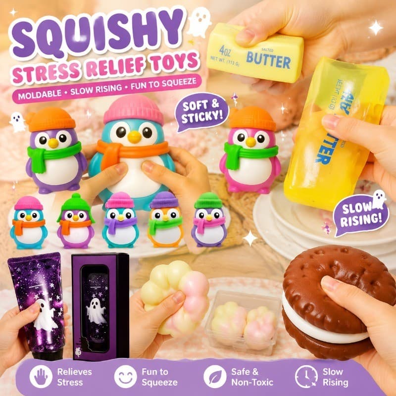 Kawaii Mole Pinguim Brinquedos Lento Subindo Squeeze Alívio Do Estresse Brinquedo Bonito Animal Simulação Manteiga Bisco