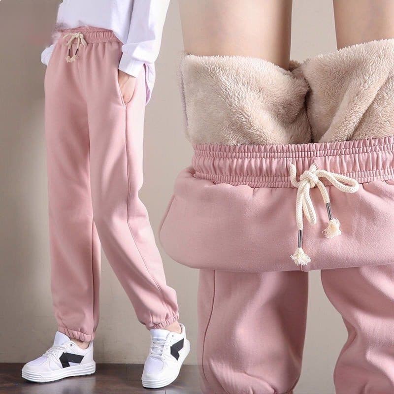 Calças de moletom femininas com forro de lã flexível / Calças casuais femininas FXSW RECG