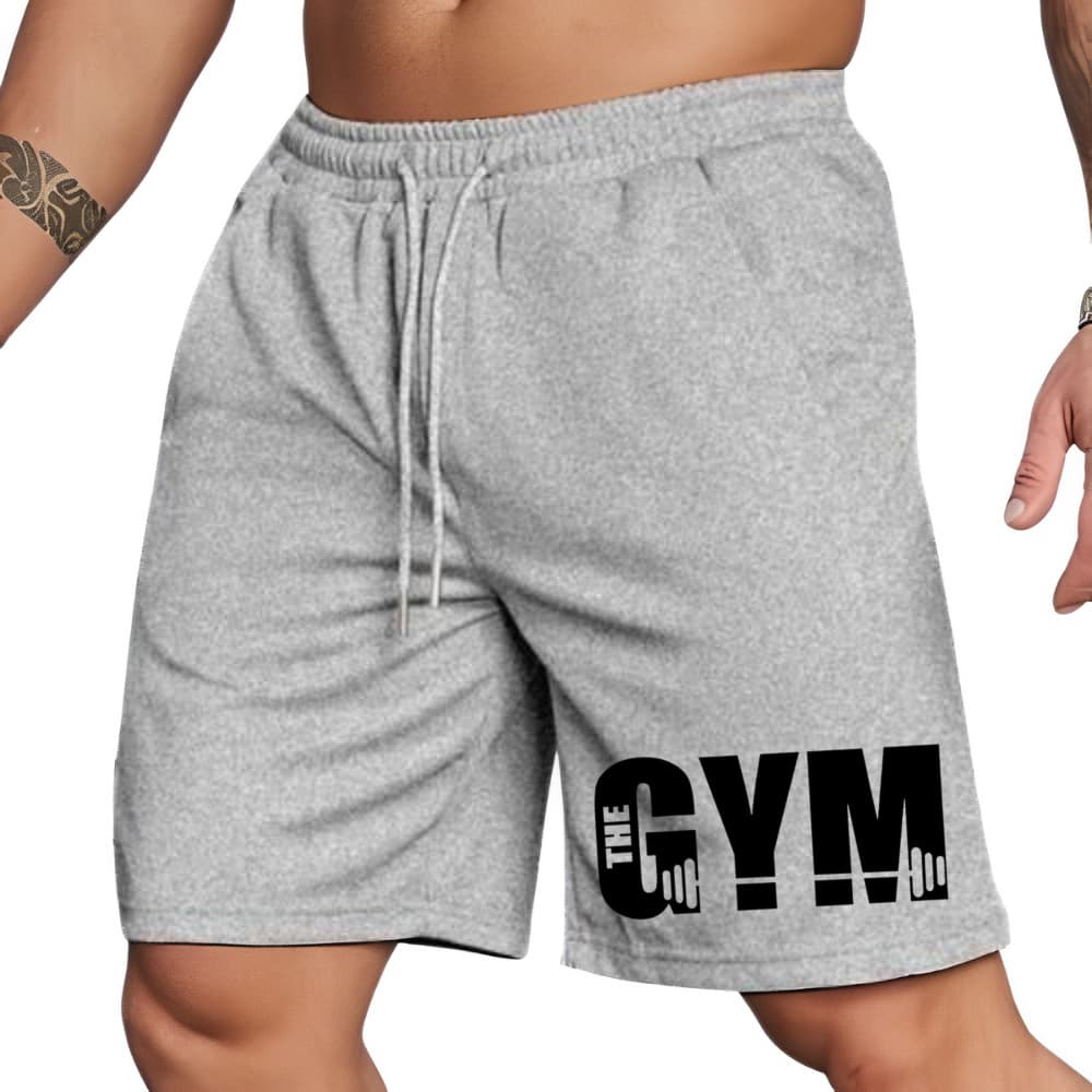 Bermuda Short Masculino Fitness Moletinho Estamp The Gym Academia Treino Confortável Elástico Com Bolsos