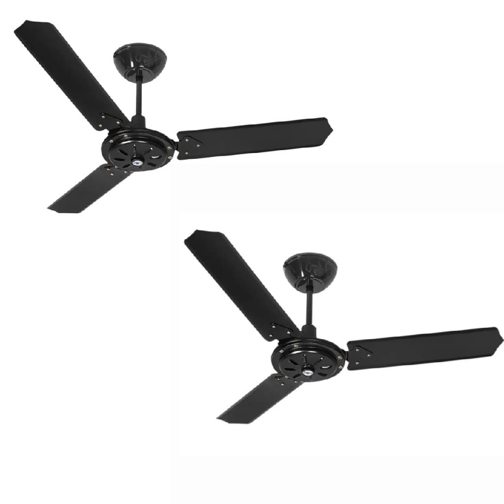 Kit c/2 Ventiladores De Teto Tron Eco Rio 3 Pás Preto 127v