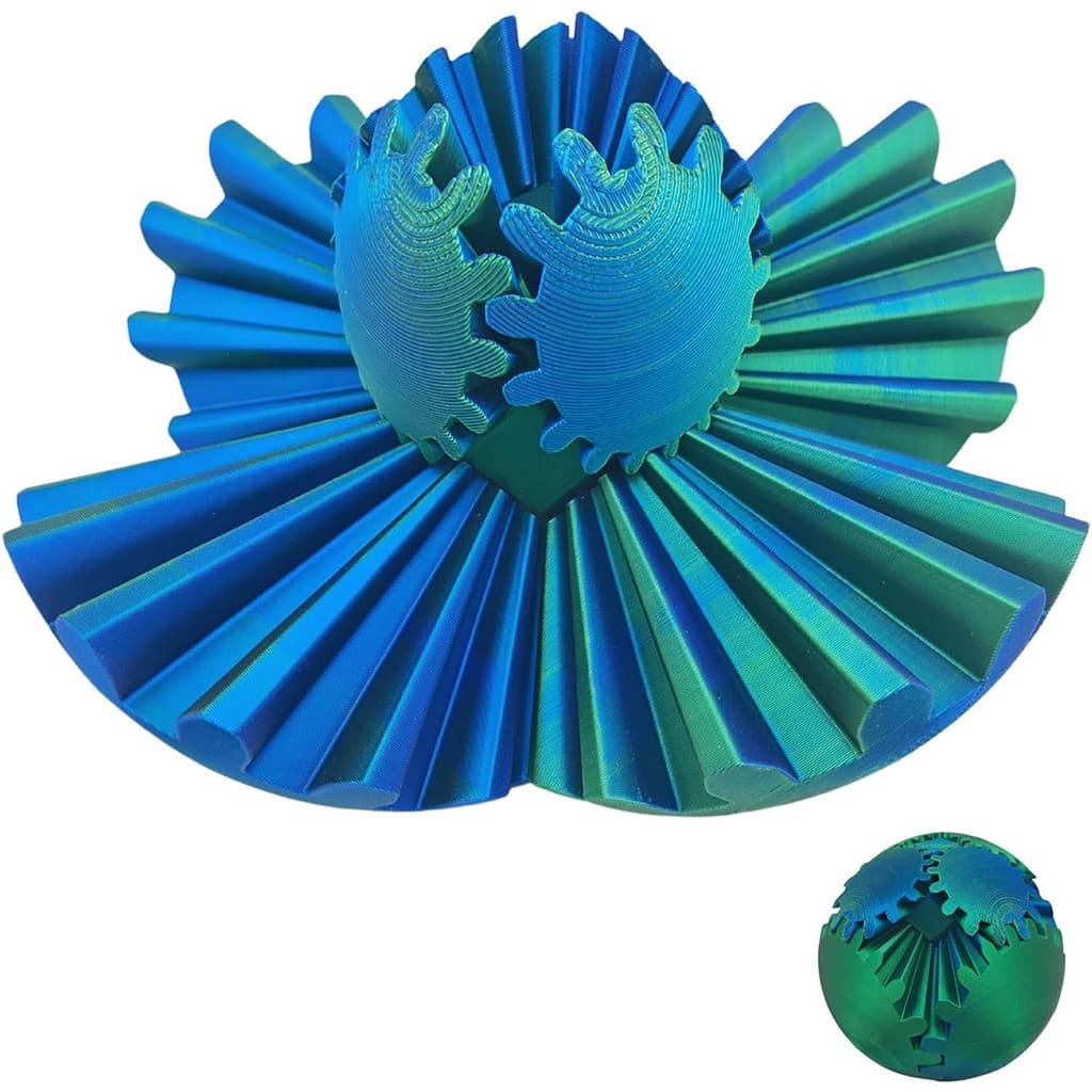 [Temponetics] Presente Para Crianças Bola De Engrenagem Impressa Em 3D 8 Cm Fidget Toys Spin Ball Stress Relief Desk Toy