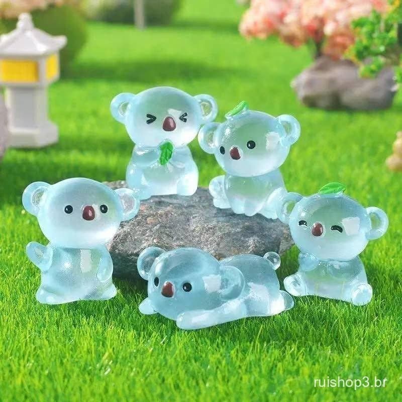 6 Peças de Mini Figuras de Coala em Resina que Brilham no Escuro, Decoração Noturna Fofa, Perfeitas para Lembranças RI34