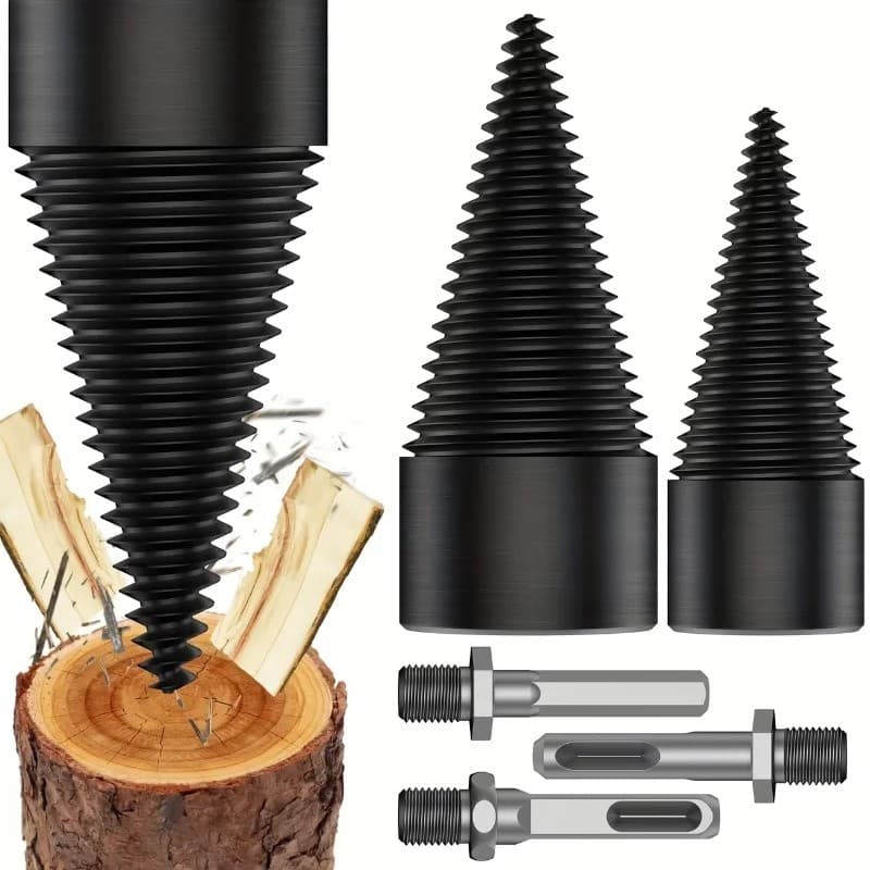 32/42/45/50mm Broca De Madeira Torção Lenha Divisão Divisor Parafuso Cones Bit Quadrado Redondo Para