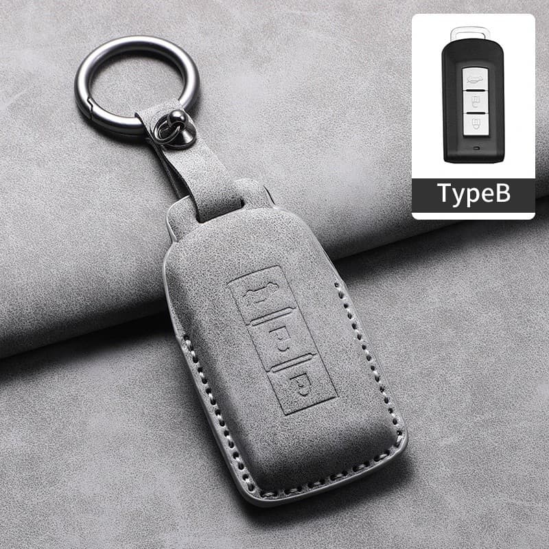 Capa De Couro Para Chave Inteligente De Carro , Mitsubishi Xpander Outlander Pajero L200 ASX Eclipse Montero Cruz Macia