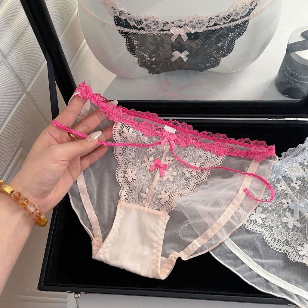 Calcinha feminina renda cuecas verão estilo fino sem costura secagem rápida puro algodão virilha absorvente de umidade r